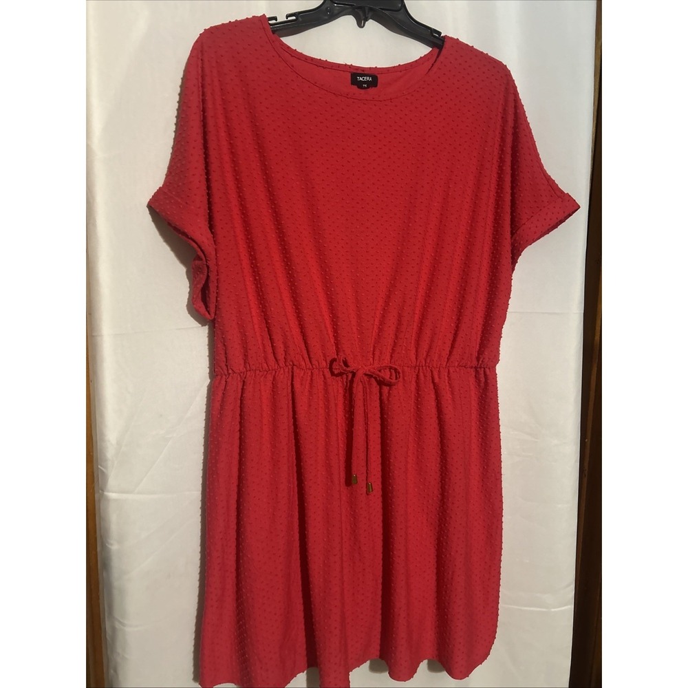 Tacera Bright Pink Women's Short Sleeve Dress Size 2X